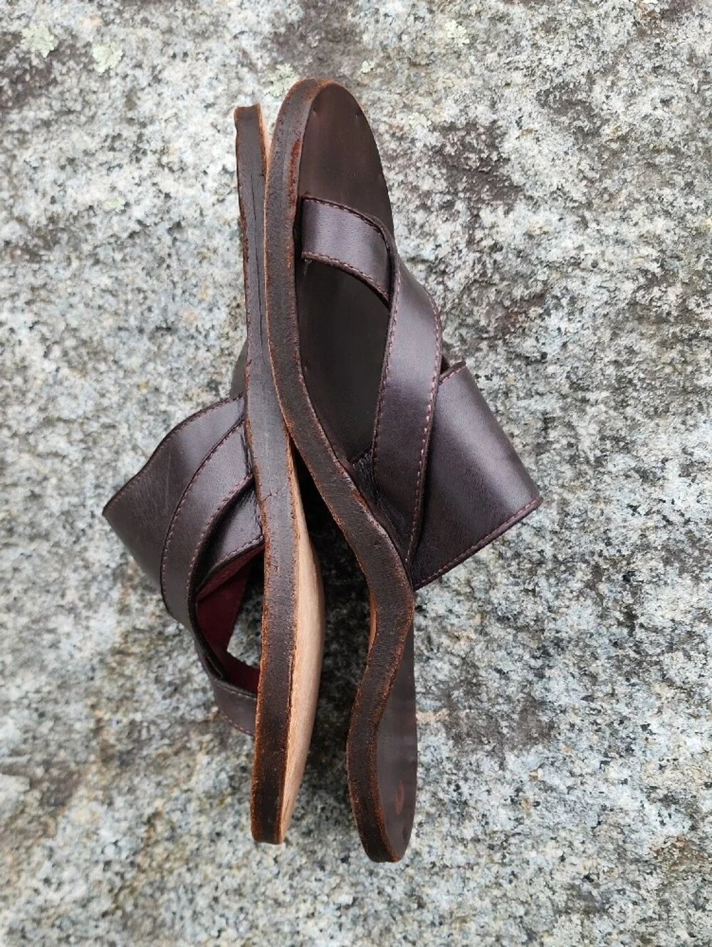 Men's Jutta Neumann Brown Leather Slide Sandals size 9 D